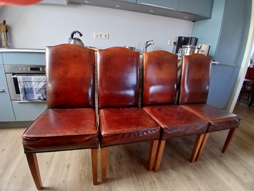 Fraaie leren eetkamerstoelen3