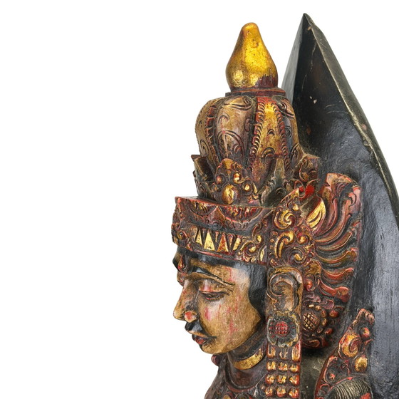 Antique Balinese Temple Statue – Añjali Mudra (Sembah) – c. 1890–1930 – 67.8 cm – Sculpture, Wood (photo 6 of 11)