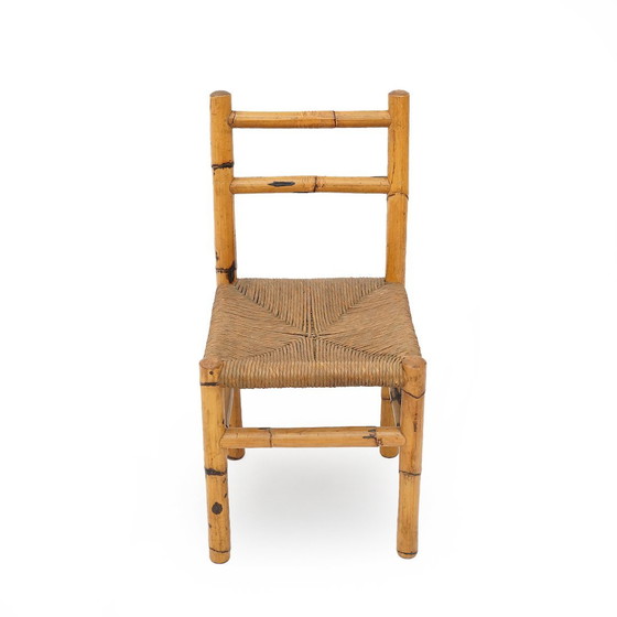 Image 1 of 4 sillas de ratán y paja tejida, años 60