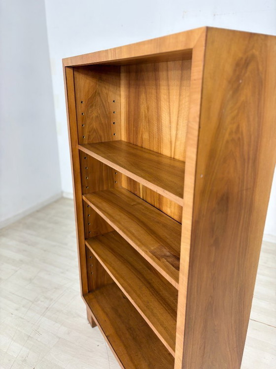 Image 1 of Elegant Art Deco walnut shelf / antique bookcase / cabinet with compartments from 1928