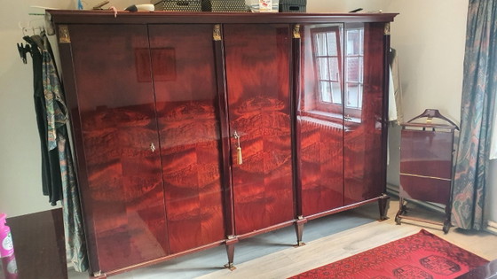 Image 1 of Vintage slaapkamer : dubbel bed met nachtkastjes + grote kleerkast + dressoir + dressboy
