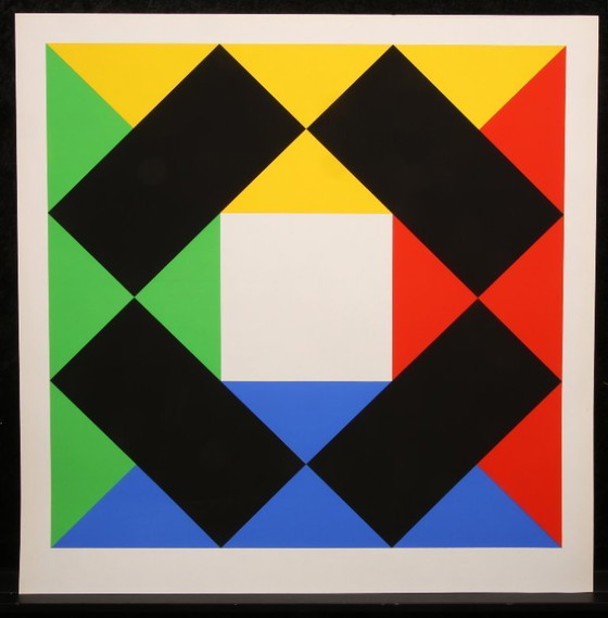 Image 1 of Bill, Max - Komposition mit weißem Zentrum - Farbsiebdruck - LOOK AT