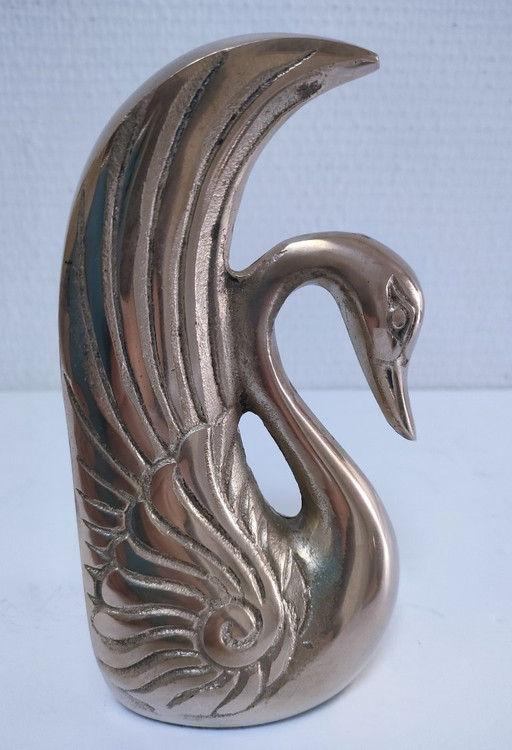 paire serre-livres oiseaux laiton vintage