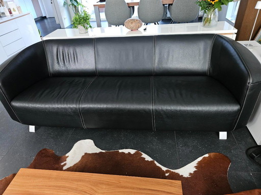 2 sofás de cuero negro Rolf Benz - diseño