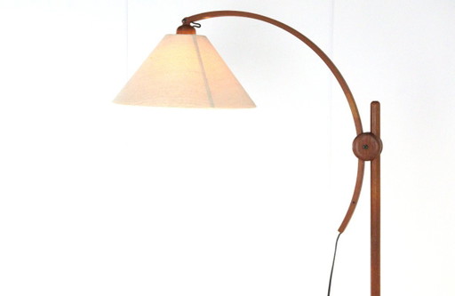 Lampadaire Domus « Arcea » en teck vintage