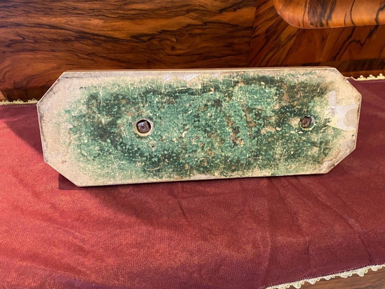 Image 1 of Sculture in bronzo Art Déco di un cane pastore e di un uccello su una lastra di marmo. Realizzate in Francia intorno al 1920.