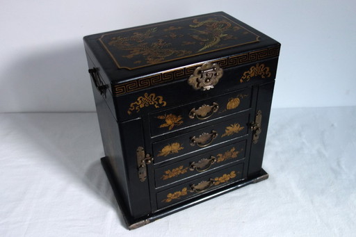 Schmuckkästchen mit Spiegel, antik, Mitte des 20. Jahrhunderts