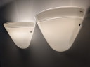 Par de Apliques Murano Due Cristal Blanco, Italia, 1980s