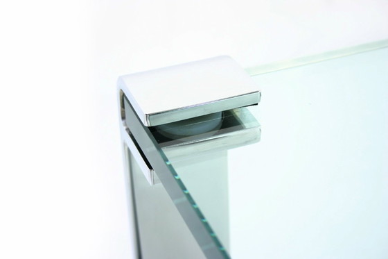 Image 1 of Nouveau ! DRAENERT 1022 Klassik Coffee Table, table basse, table d'appoint, 19mm verre, chrome, prix normal 2075,-€ en emballage