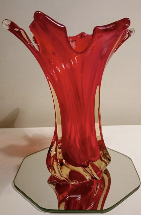 Image 1 of Maple leaf Murano sommerso vintage vaas