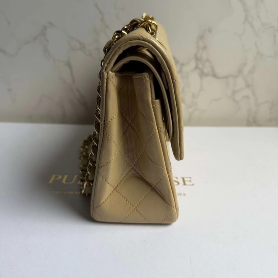 Chanel small classic flap bag beige vintage – Overige tassen, Lamsleer (photo 10 of 17)