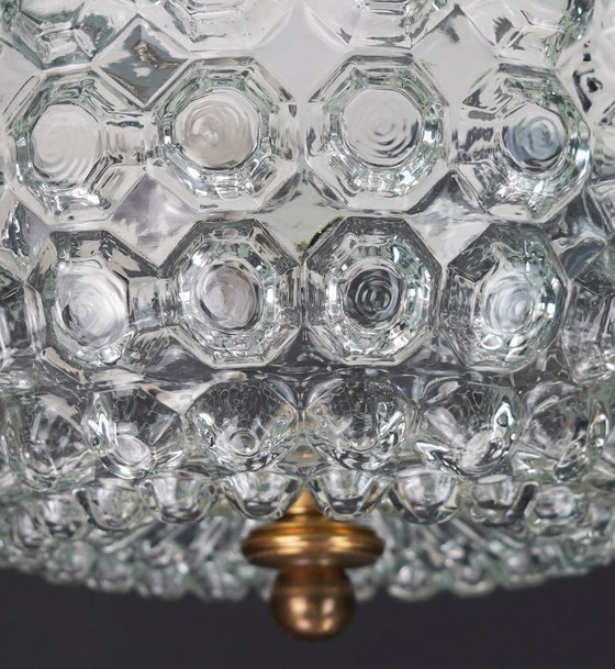 Image 1 of Plafonnier vintage en verre bullé de Limbourg, modèle A 637, encastré, années 1970