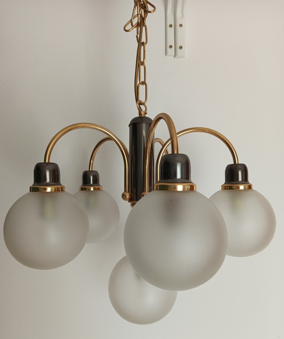 Image 1 of Preciosa lámpara de araña Orion Molecz (Austria) con 6 brazos de los años 90