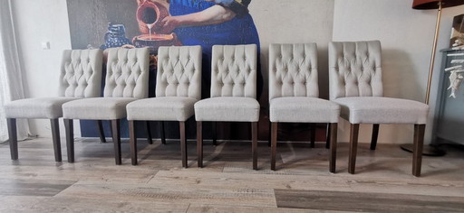 6 beige stoelen/ 6 beige chairs