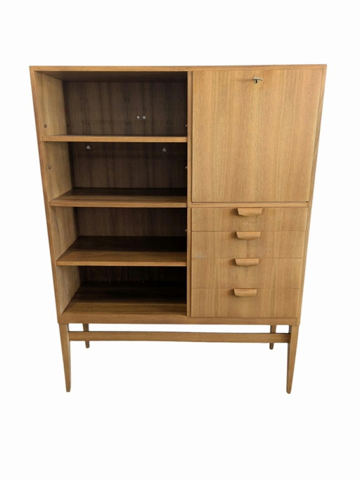 Vintage, Midcentury Highboard, Boekenkast Barkast