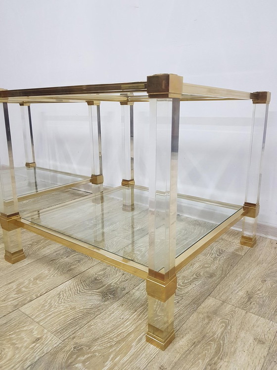 Hollywood Regency Tafels in glas van P. Vandel, Parijs, jaren 70, set van 2 – Pierre Vandel, Metal (photo 16 of 16)