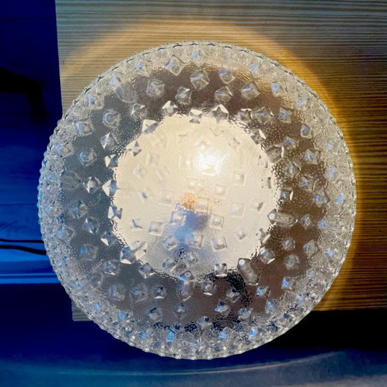 Image 1 of Lámparas de techo o pared empotradas con cristales redondos y clavos, década de 1990, juego de 2