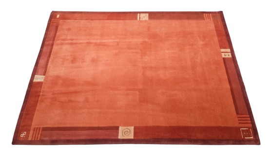 Image 1 of Handgeknüpfter moderner Nepal-Wollteppich, abstraktes Kürbismuster, 170 x 235 cm