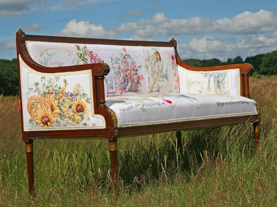 Image 1 of Antique bench set from 1800, early Empire style (1804-1814)