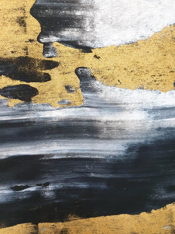 Jürgen Angeler - Gouden Barrière, Schilderijen & Tekeningen, Canvas, Zwart, Abstract (foto 6 van 14)