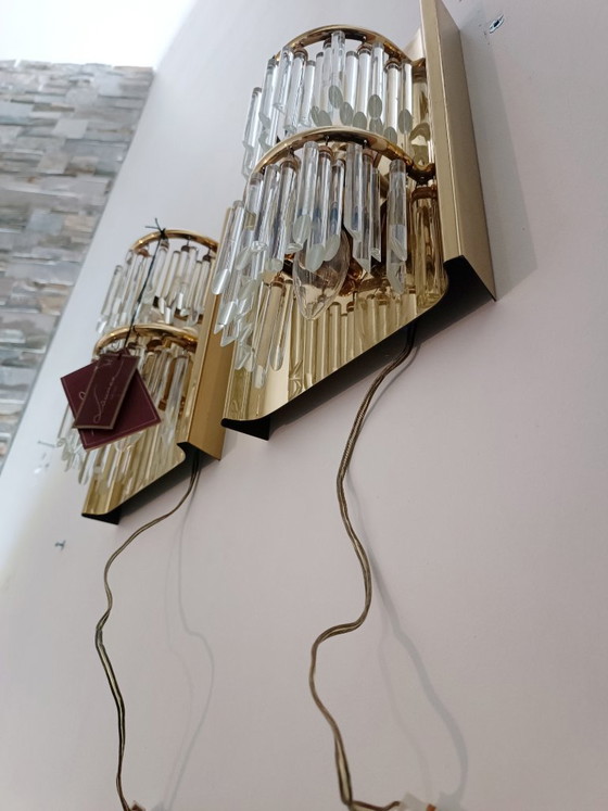Par de apliques de cristal de Murano de Lumica, década de 1970. – Brass (photo 4 of 13)