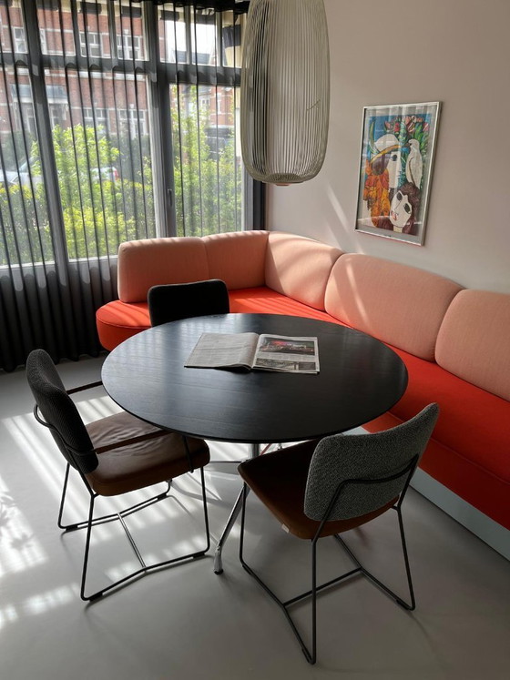 Image 1 of Eiken houten eettafel met vitra eames onderstel