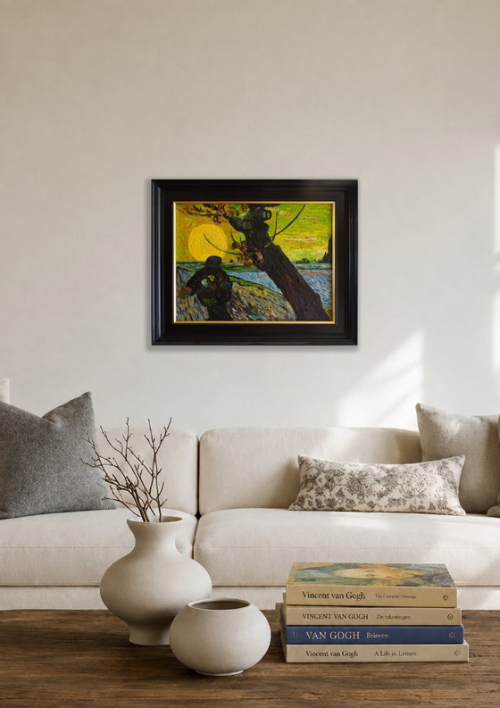 A hand-painted Master Copy of Vincent van Gogh's famous work “The Sower”. – Paintings & Drawings, Canvas (photo 5 of 5)