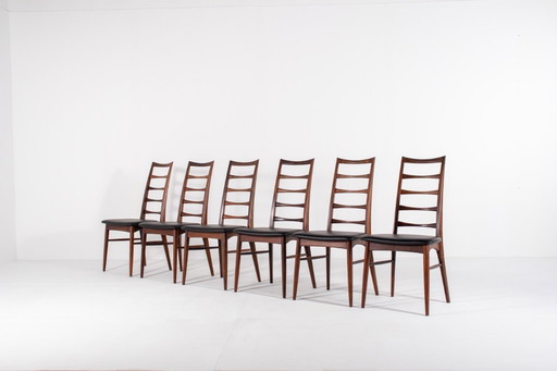 Set of 6 Niels Koefoed “Lis” Rosewood Chairs for Hornslet Møbelfabrik, Denmark, 1960s
