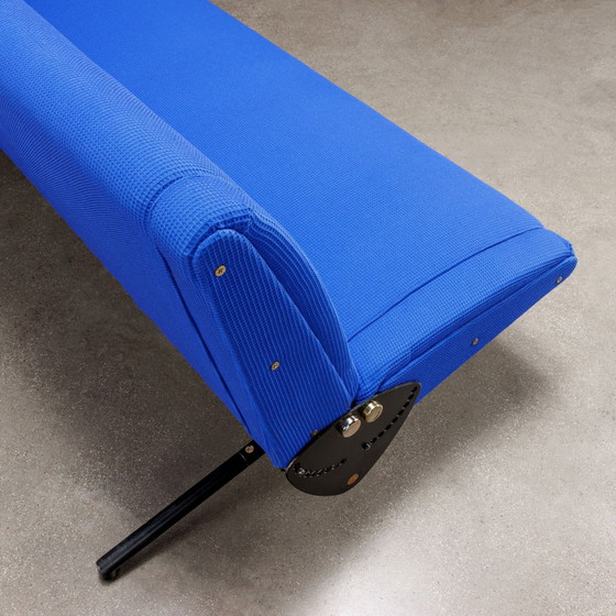 Image 1 of D70 sofa in metaal en blauwe stof van Osvaldo Borsani voor Tecno, 1954