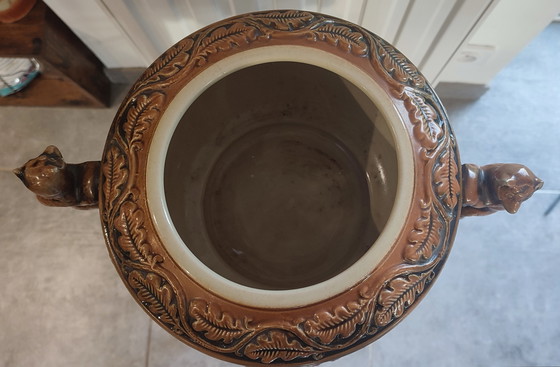 Image 1 of Pot en grès ancien West Germany Original Gerzit Gerz". Scènes de chasse .