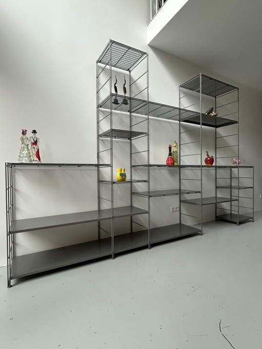 Vintage Ikea Niels Gammelgaard stellingkast "Peter" (groot!) – vitrinekasten, Metal, Glass