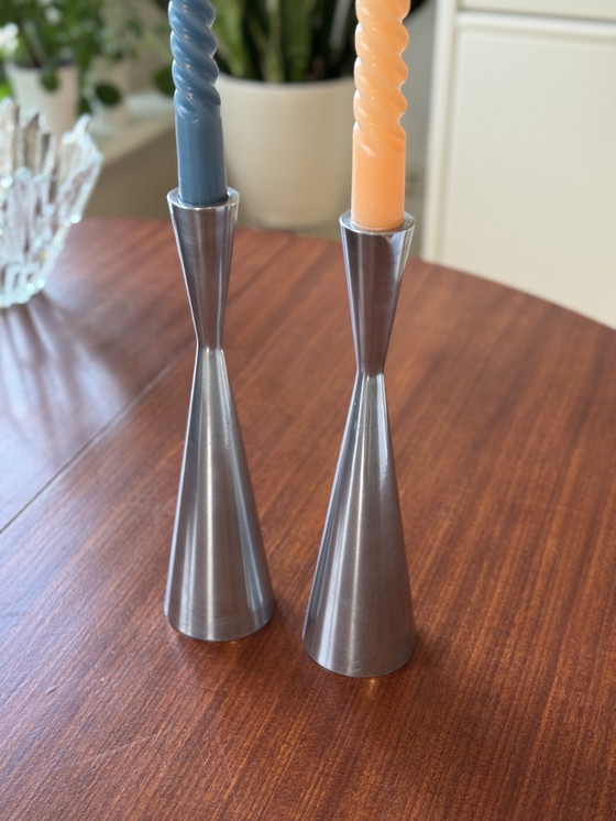 Image 1 of Set di candelieri vintage IKEA SNYGG – design in alluminio