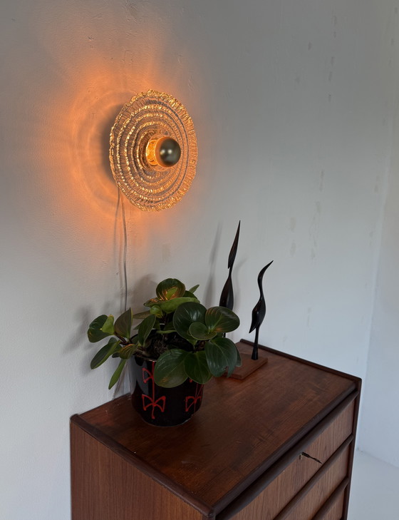 Image 1 of Applique murale vintage en verre dépoli, Peil & Putzler, années 1970