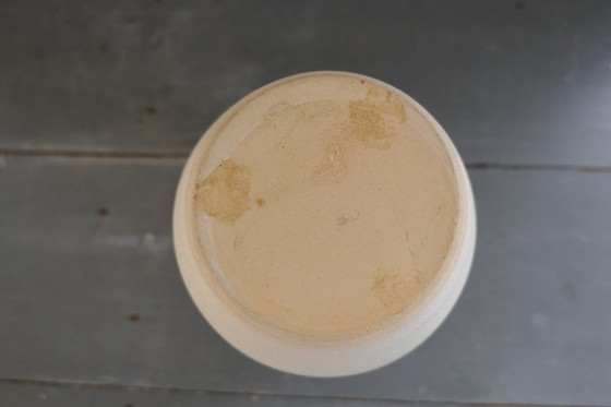 Image 1 of Vintage set of round vases in cream and brown tones