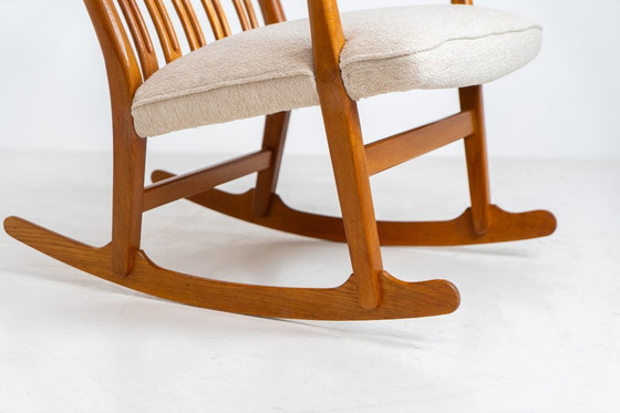 Image 1 of Fauteuil à bascule « ML33 » de Hans J. Wegner pour A. Mikael Laursen (Danemark, années 1950).