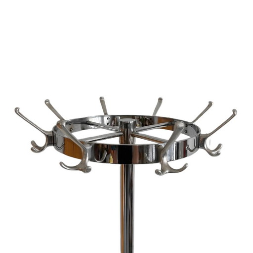 Mid - Century Ahrend the Circle standing coat rack chrome 1940's