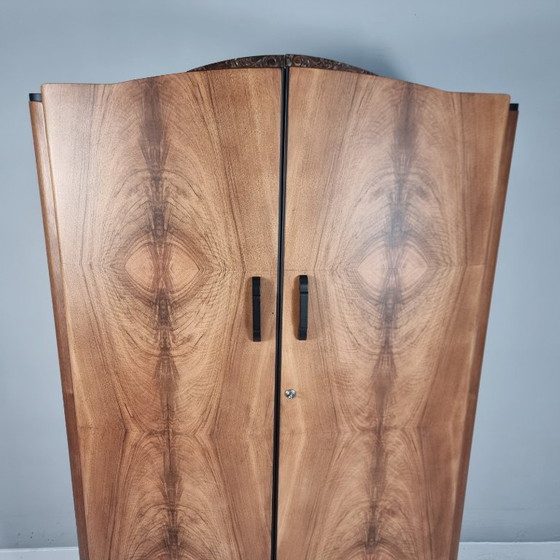 Image 1 of Art Deco Walnut Wardrobe by Jindrich Halabala, 1940s