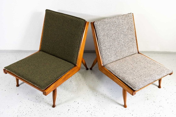 Mid Century Armchairs By Marian Grabinski, KFM, Poland, 1960s – Krakowskie Fabryki Mebli, Textile, Wood (photo 13 of 23)