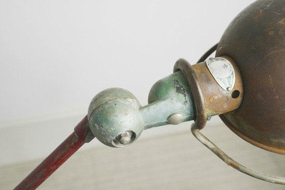 Image 1 of Vintage 1950s Jieldé Lamp Standard Industrial Wall Light, Two-Arm Early Model Riveted Label, French Factory Workshop Patina, 195