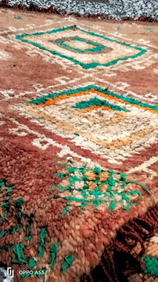 Hand-knotted Berber wool rug 161x84cm