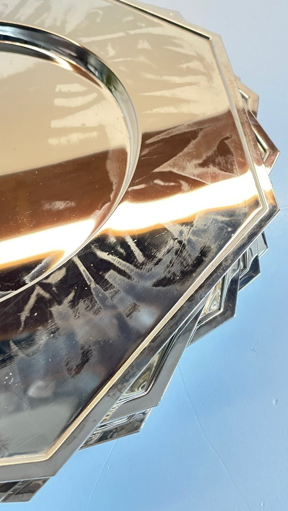 Image 1 of Set van 6 vintage zilveren metalen borden