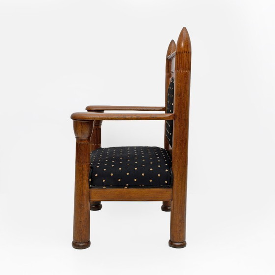 Image 1 of Eikenhouten art deco fauteuils in Amsterdamse stijl uit de jaren 1920