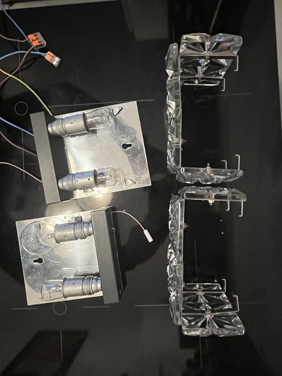 Image 1 of Een paar Kinkeldey nachtlampjes uit het midden van de 20e eeuw.