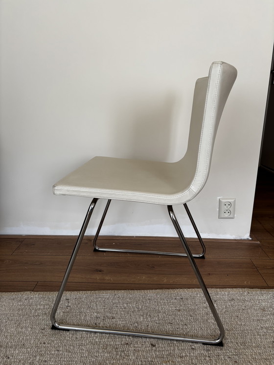 5 Wit Lederen IKEA Bernhard Stoelen – Eetkamerstoelen, Leather, Metal (photo 5 of 5)