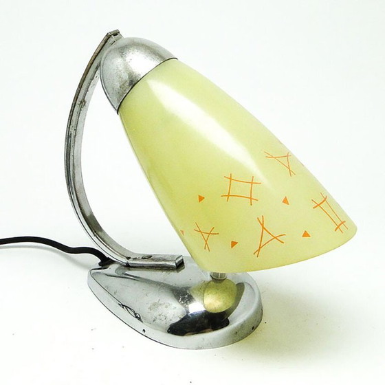 Bedside Table Lamp by J. Hurka for Napako, Former Czechoslovakia, 1960s – Metal, Chrome (photo 2 of 13)