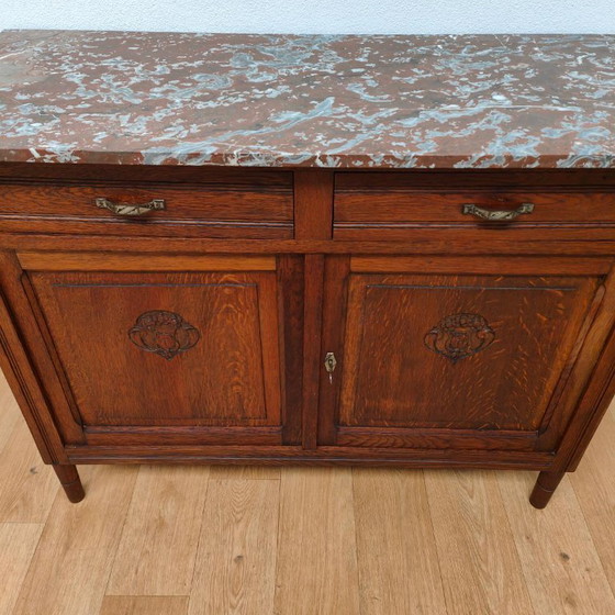 Antiek Vintage Dressoir Ladekast Commode Met Marmer Blad – Marble (photo 12 of 12)