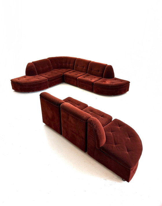 Divano modulare vintage 9 pezzi, Laauser ‘80 – Divani modulari, Cromo, Legno (photo 2 of 15)