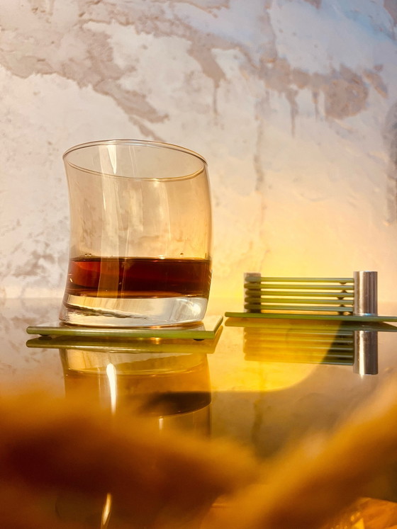 Luxury '70s Design Coasters – Table accessories, Chrome, Glass (photo 9 of 10)