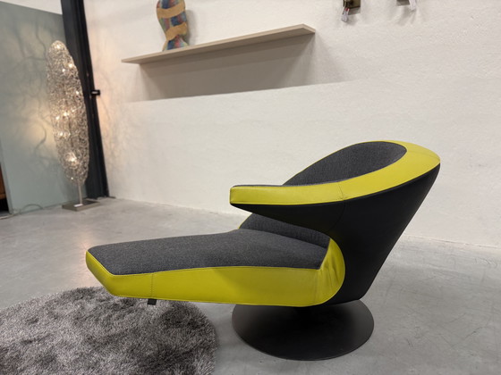 Image 1 of Leolux Parabolica Draaifauteuil Senso leer & Varese stof 