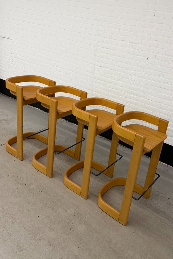Image 1 of Set van 4 Willy Rizzo stijl barkrukken